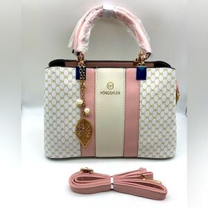 NWT Elegant Tote/Satchel/Shoulder Bag White/Pink Color
